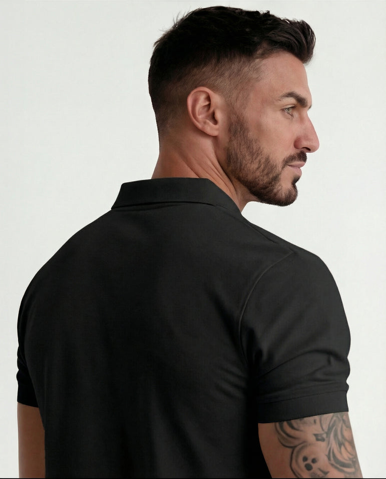 CAMISA POLO LISA PRETA