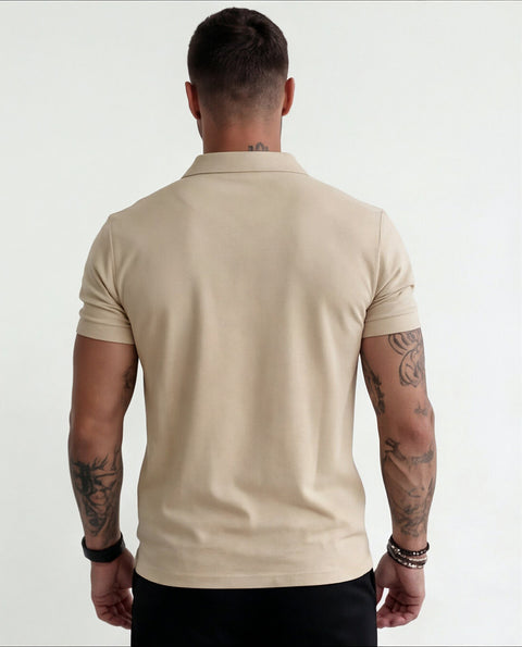 CAMISA POLO LISA BEGE