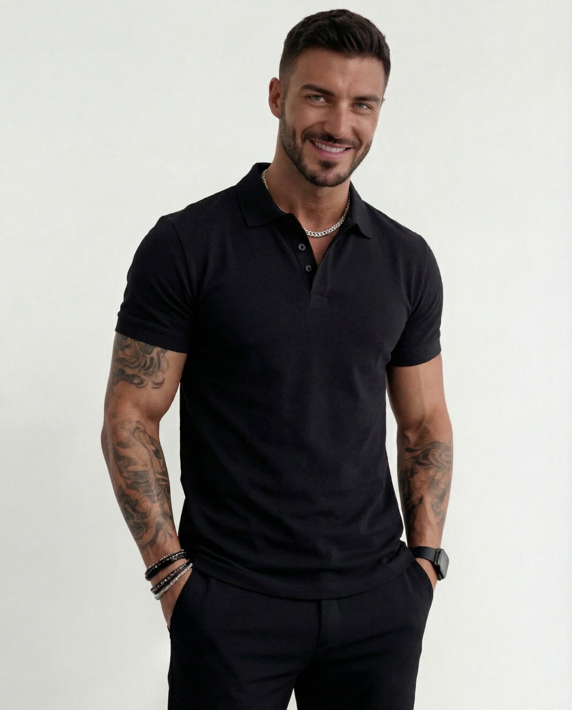 CAMISA POLO LISA PRETA