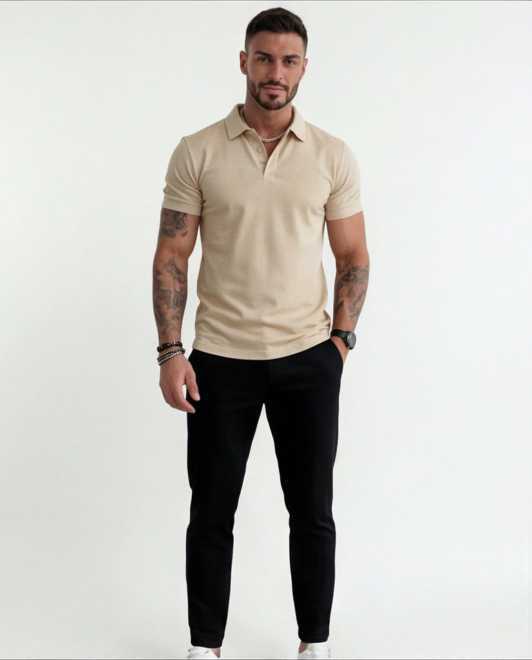 CAMISA POLO LISA BEGE