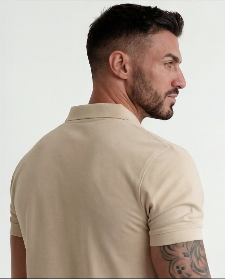 CAMISA POLO LISA BEGE
