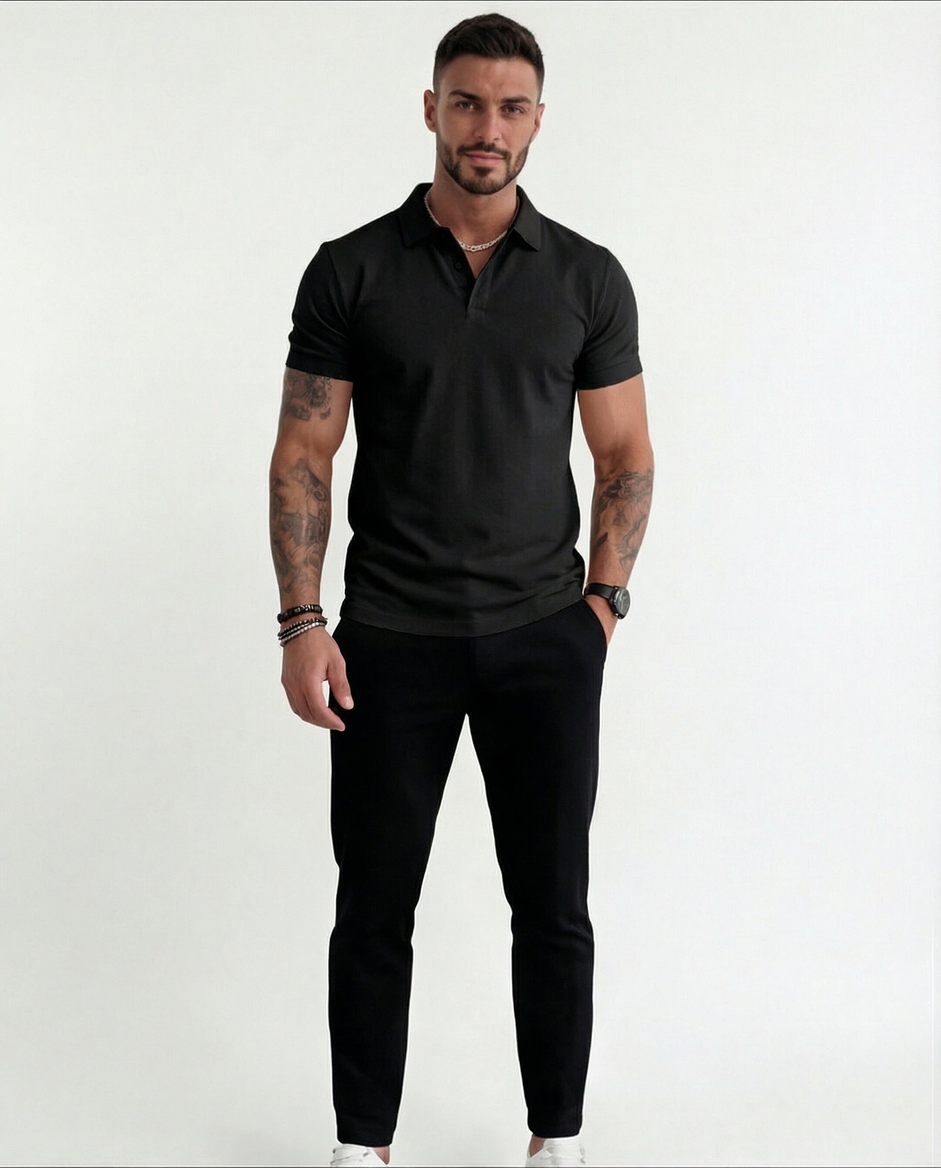 CAMISA POLO LISA PRETA