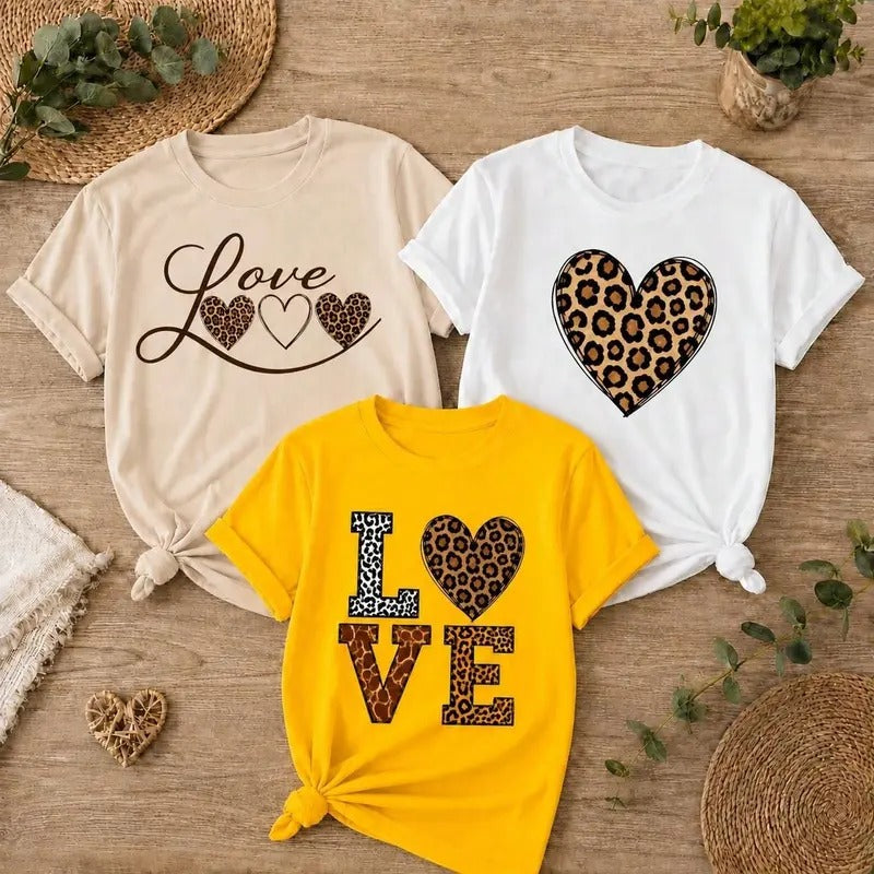 Kit 3 Camisetas Femininas Love Animal Print – Love, Leopard Love e Wild Love