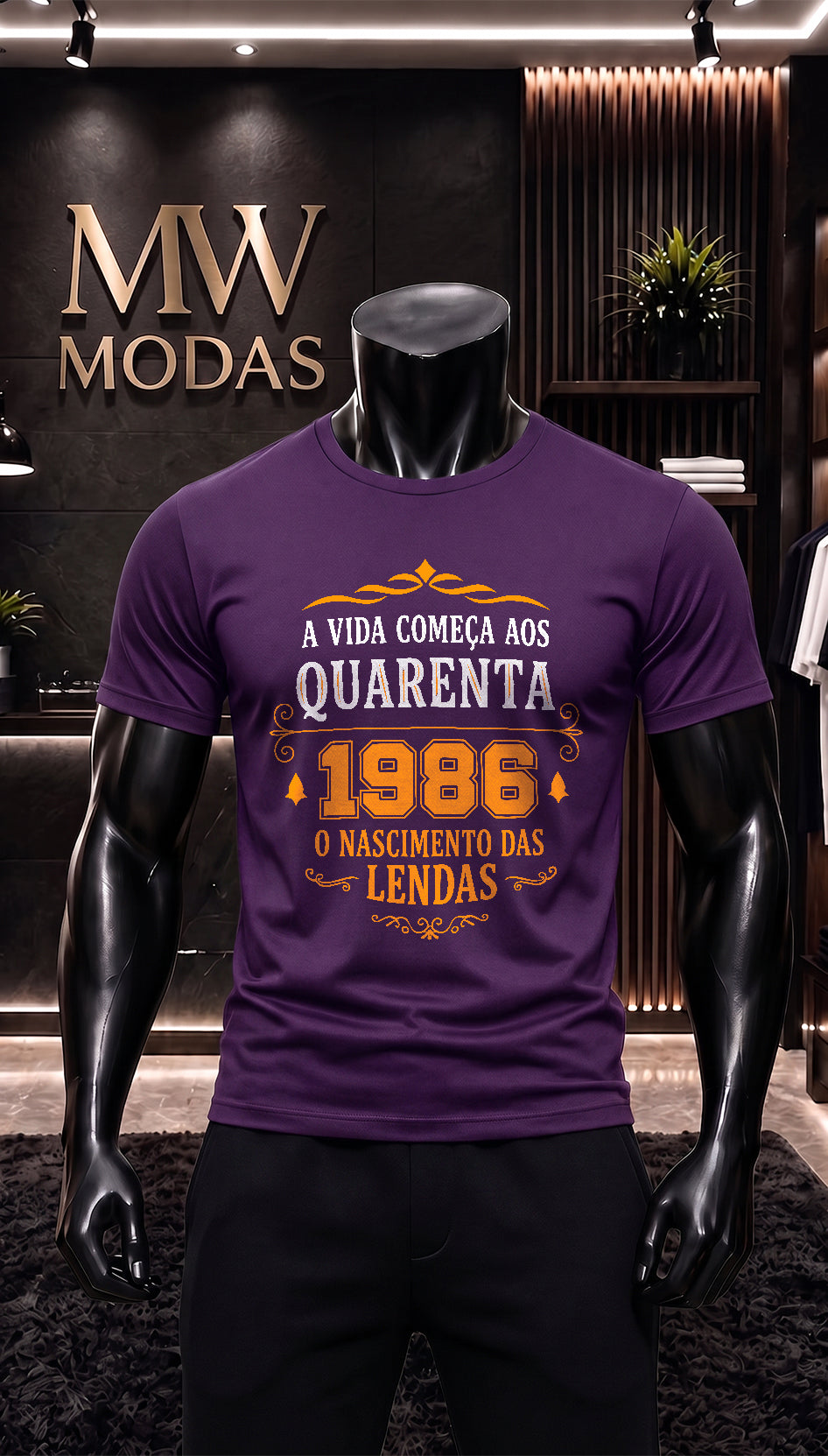 Camiseta A Vida Começa Aos Quarenta 1986 O Nascimento das Lendas