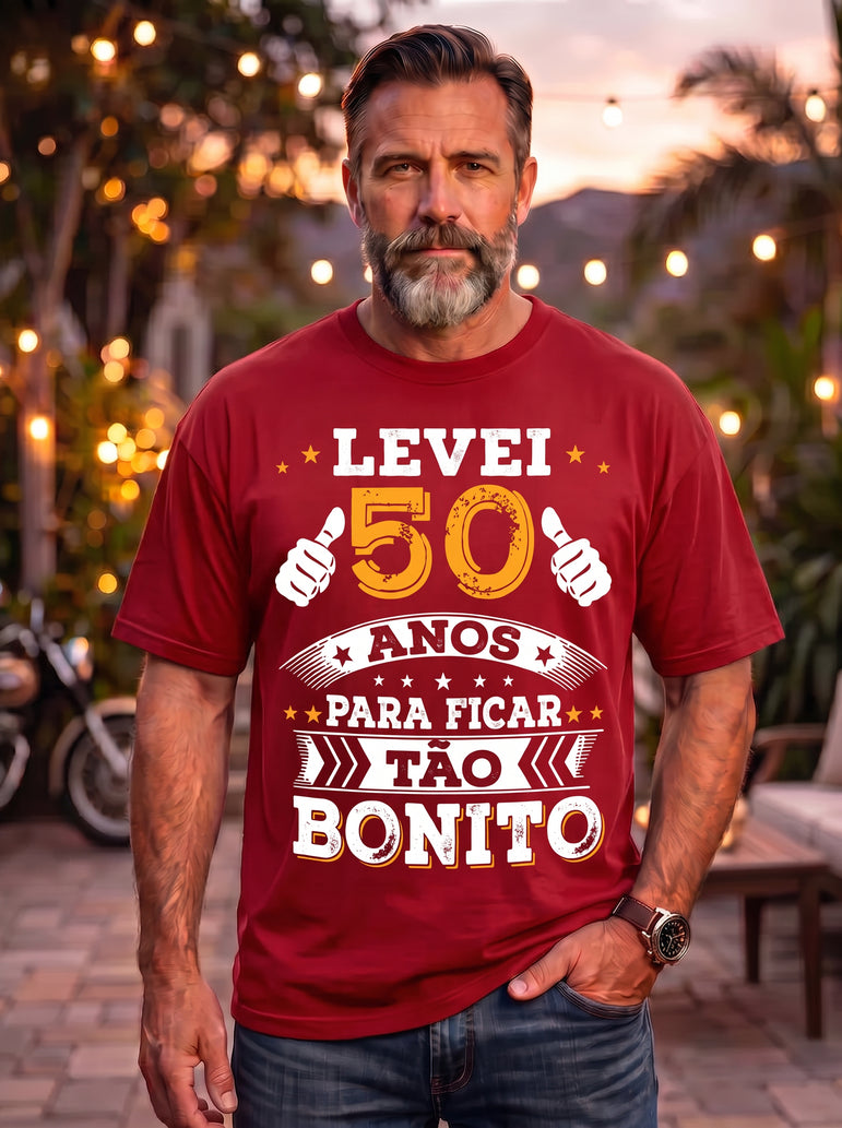 Camiseta Levei 50 Anos Para Ficar Tão Bonito