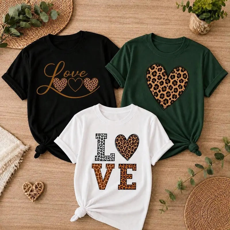 Kit 3 Camisetas Femininas Love Animal Print – Love, Leopard Love e Wild Love