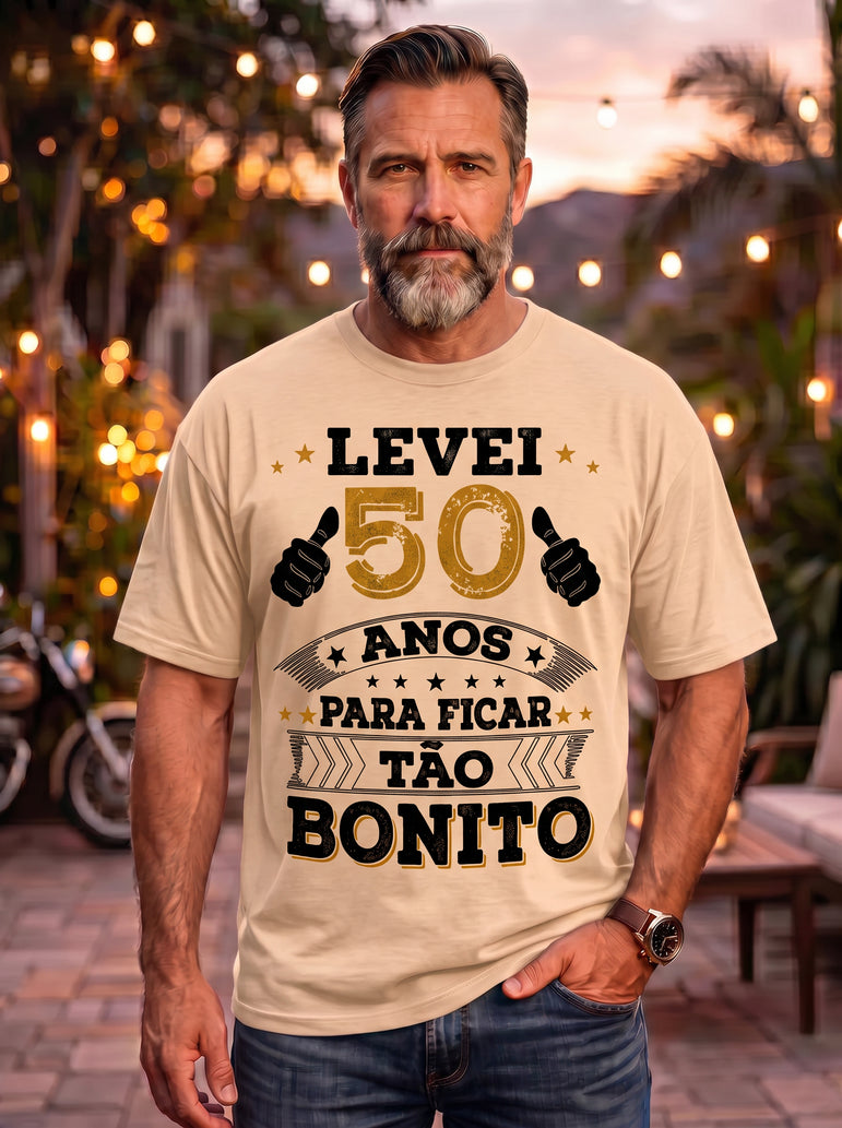Camiseta Levei 50 Anos Para Ficar Tão Bonito
