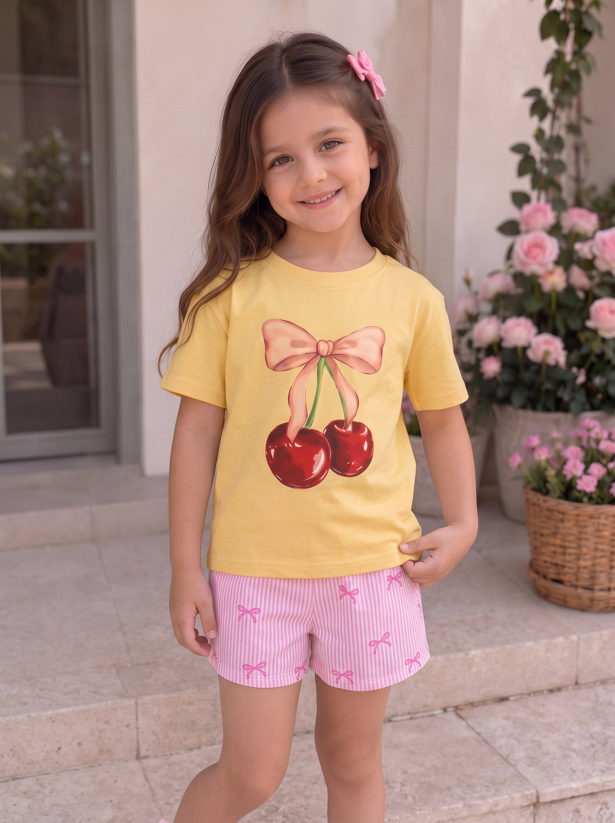 Camiseta Infantil Cerejinha🍒🎀