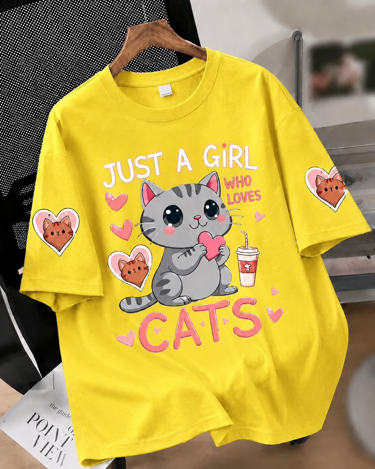 Camiseta Feminina Cat Love