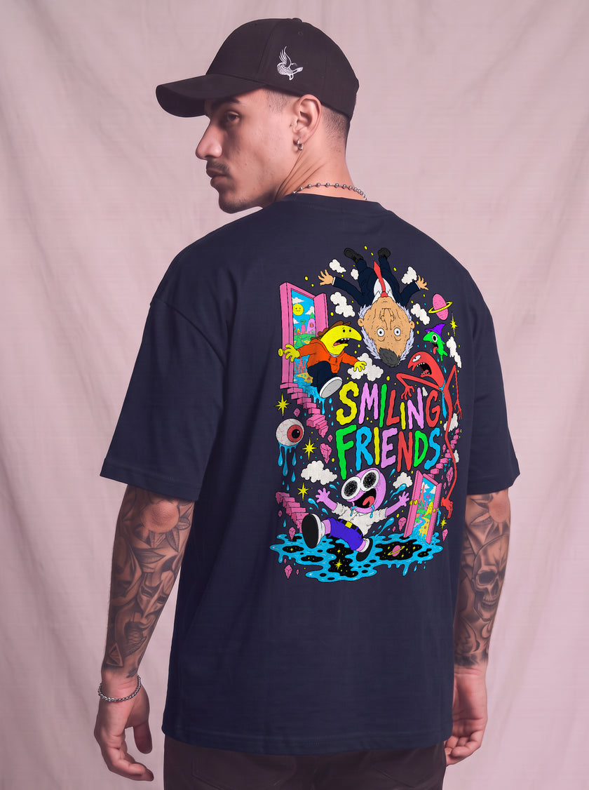 CAMISETA MASCULINA SMILING FRIENDS - COLOR CHAOS