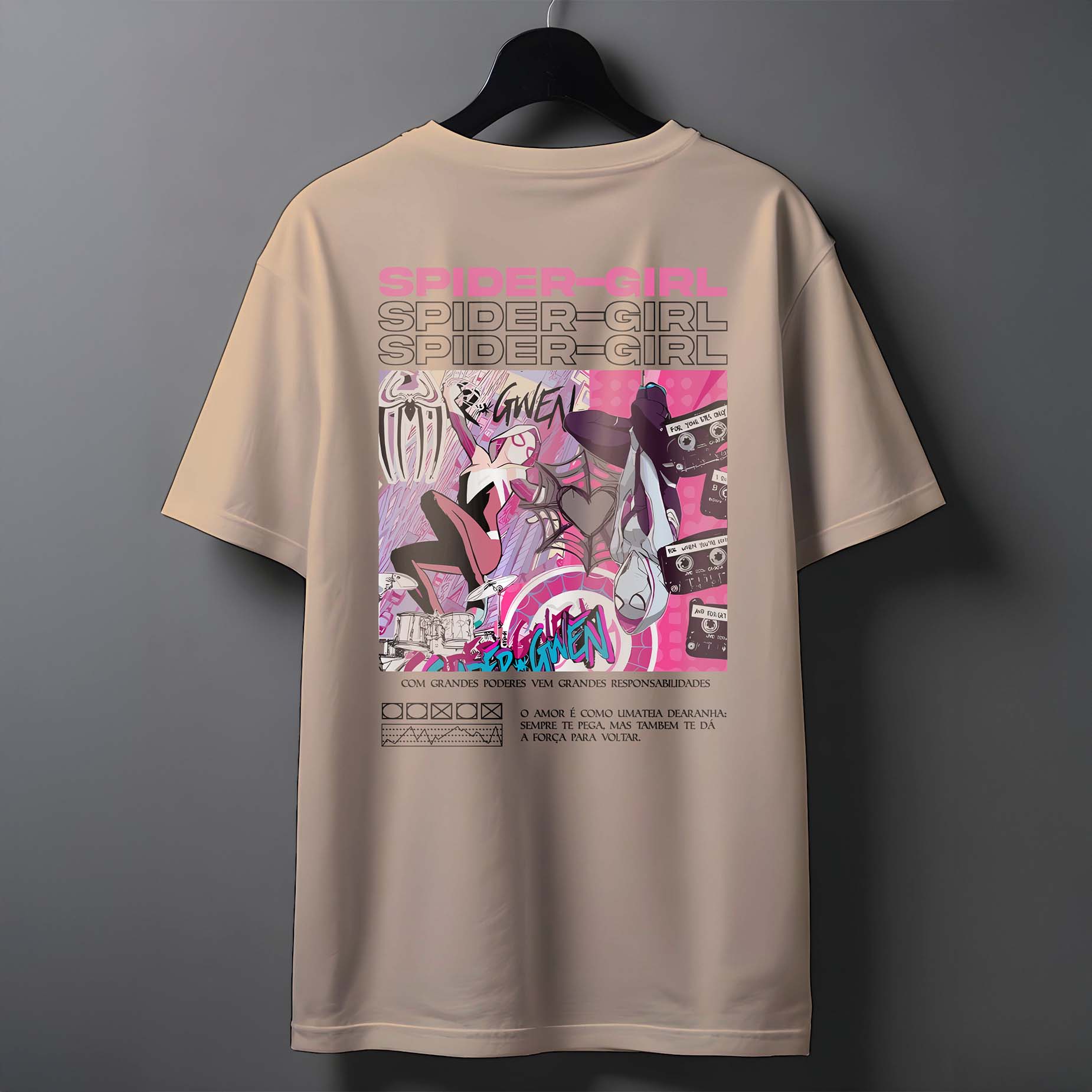 CAMISETA FEMININA GIRL SPIDER T-SHIRT 100% ALGODÃO