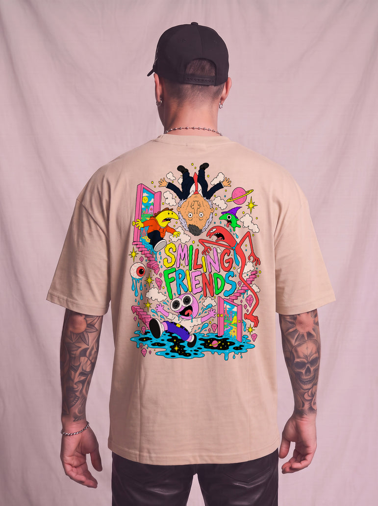 CAMISETA MASCULINA SMILING FRIENDS - COLOR CHAOS