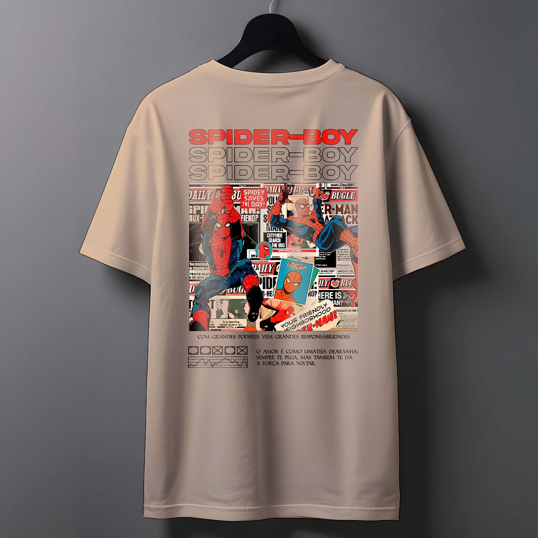 CAMISETA MASCULINA SPIDER BOY T-SHIRT 100% ALGODÃO