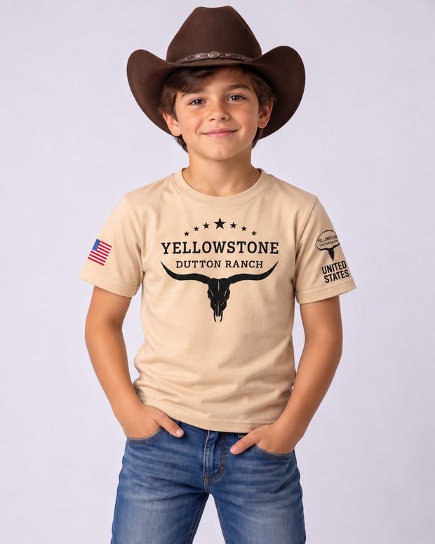 Camiseta Infantil Yellowstone Dutton Ranch – Estilo Country Western
