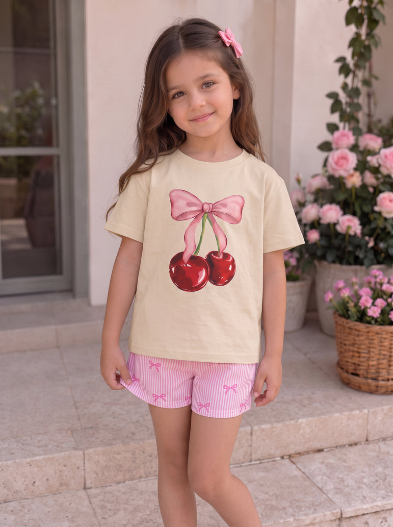 Camiseta Infantil Cerejinha🍒🎀