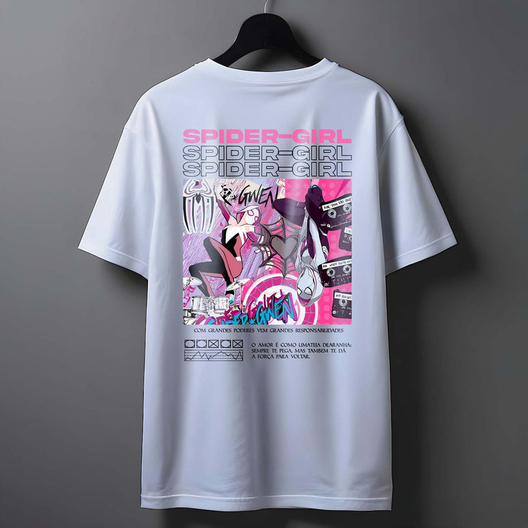 CAMISETA FEMININA GIRL SPIDER T-SHIRT 100% ALGODÃO