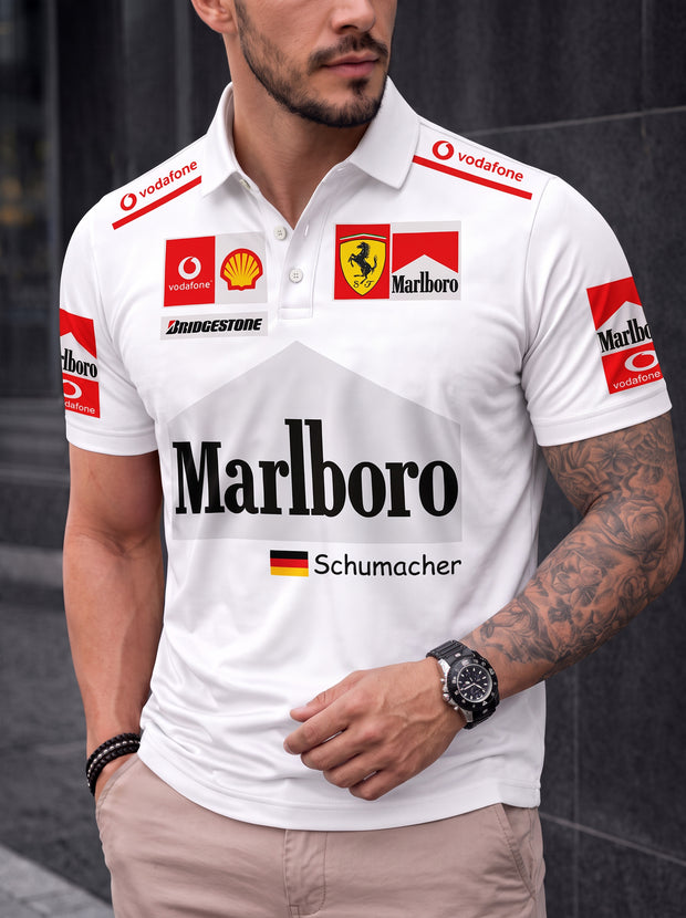 Camisa Polo Schumacher Racing – Velocidade, Legado e Estilo nas Pistas
