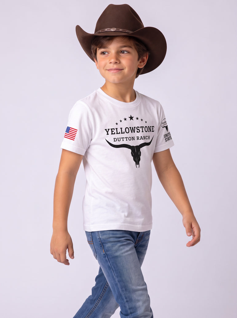Camiseta Infantil Yellowstone Dutton Ranch – Estilo Country Western