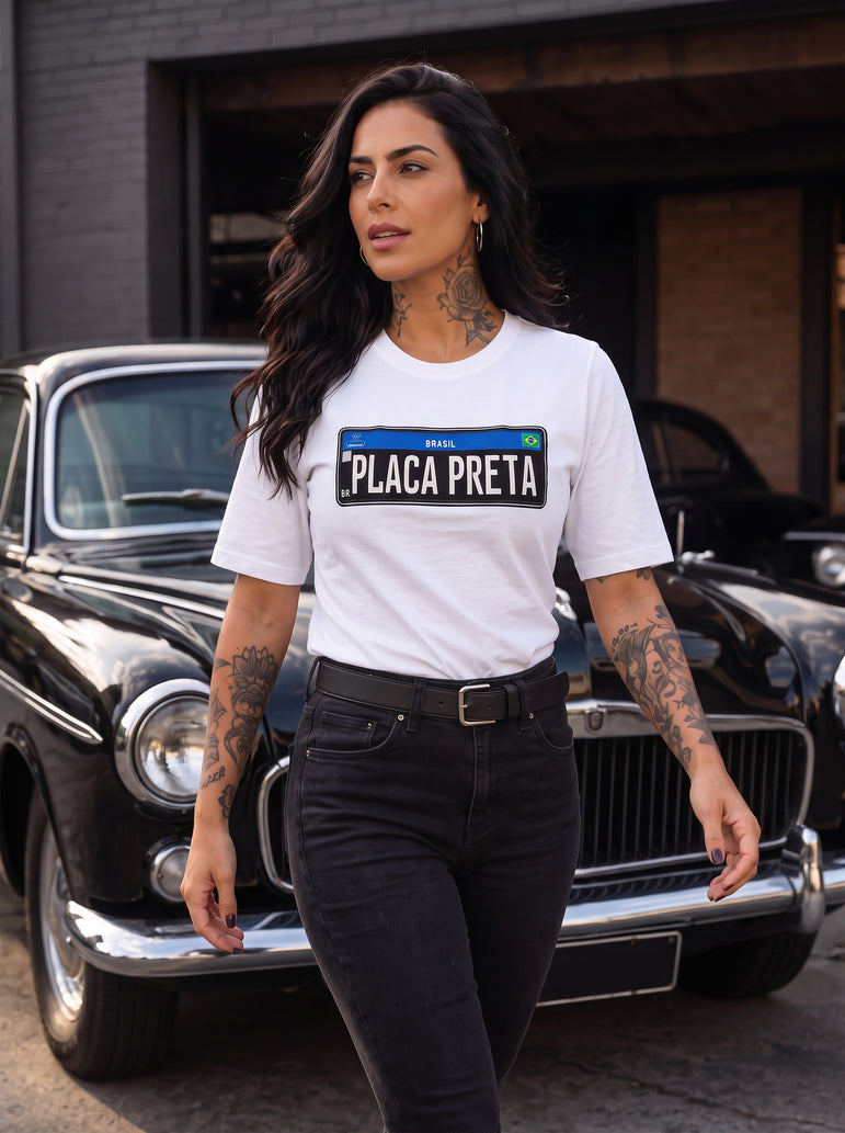 Camiseta Placa Preta Brasil – Paixão por Clássicos
