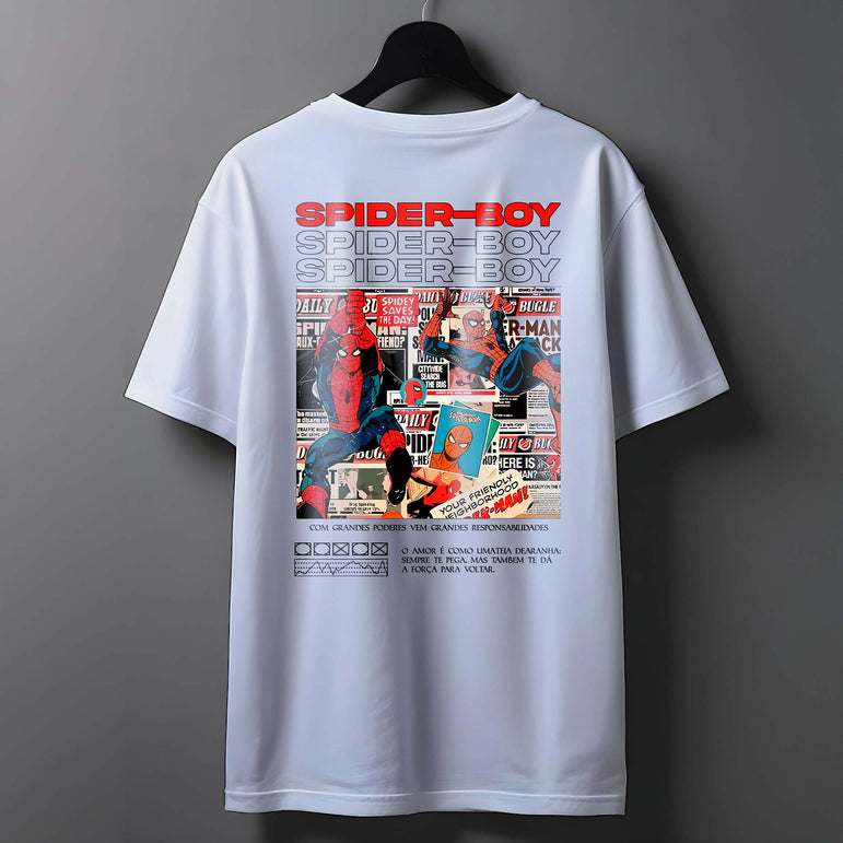 CAMISETA MASCULINA SPIDER BOY T-SHIRT 100% ALGODÃO