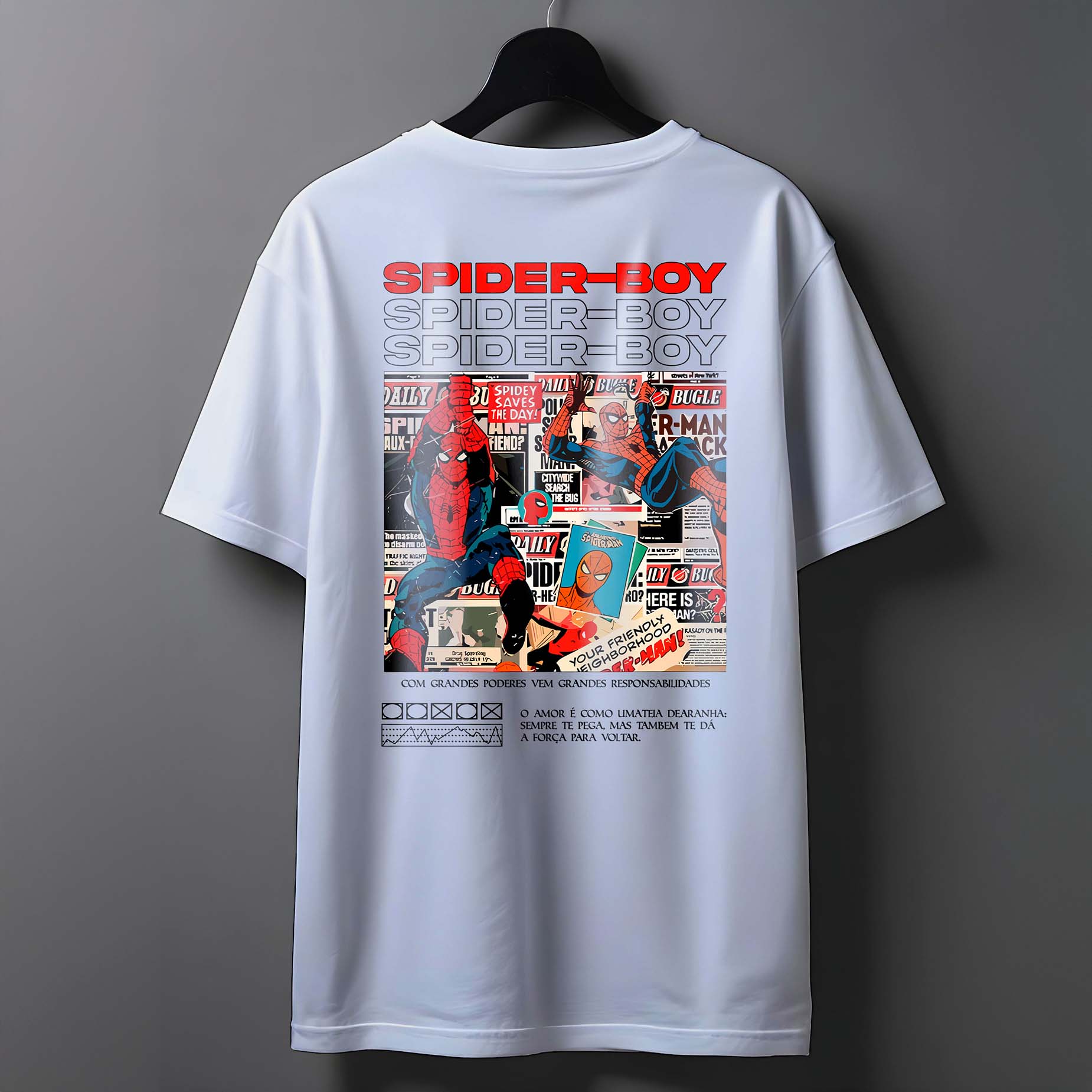 CAMISETA MASCULINA SPIDER BOY T-SHIRT 100% ALGODÃO