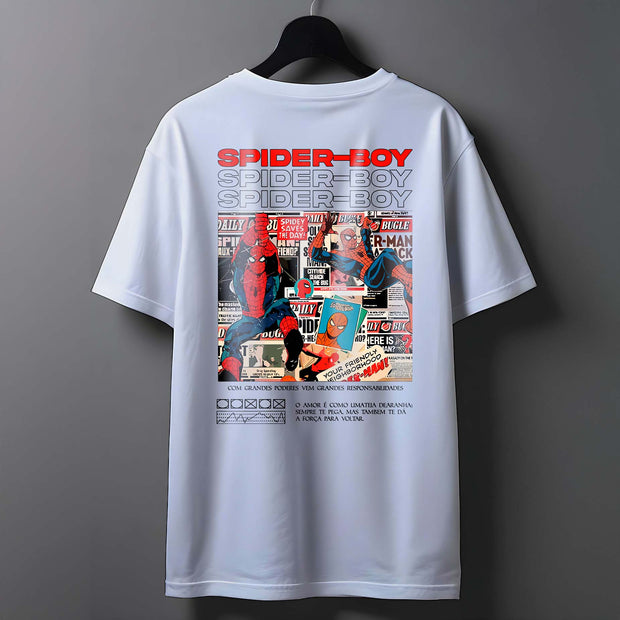 CAMISETA MASCULINA SPIDER BOY T-SHIRT 100% ALGODÃO