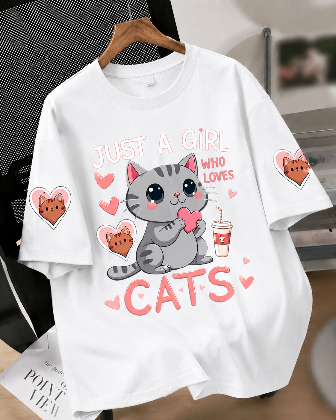 Camiseta Feminina Cat Love