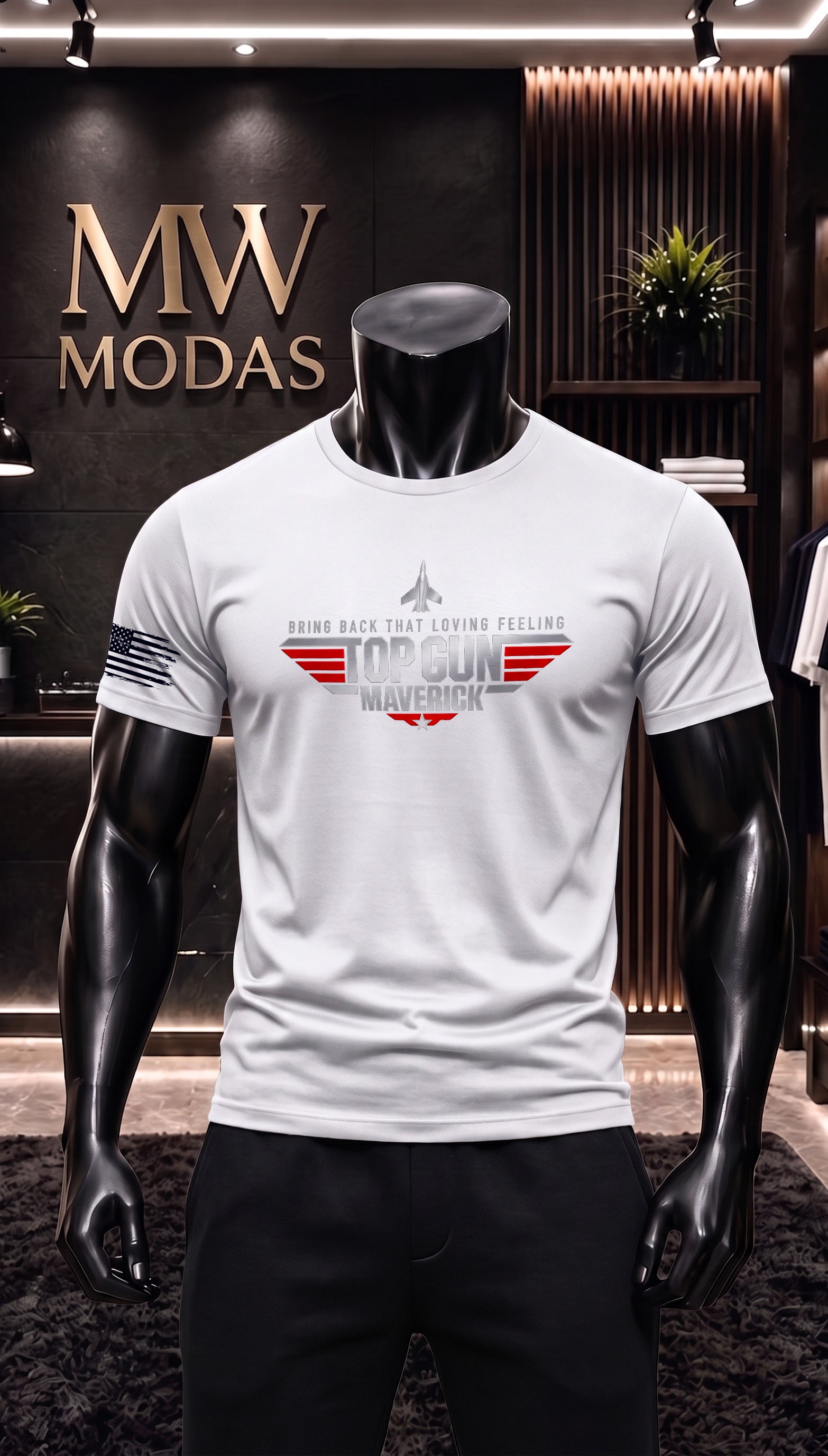 Camiseta Masculina Maverick Aviador Estilo Militar Casual