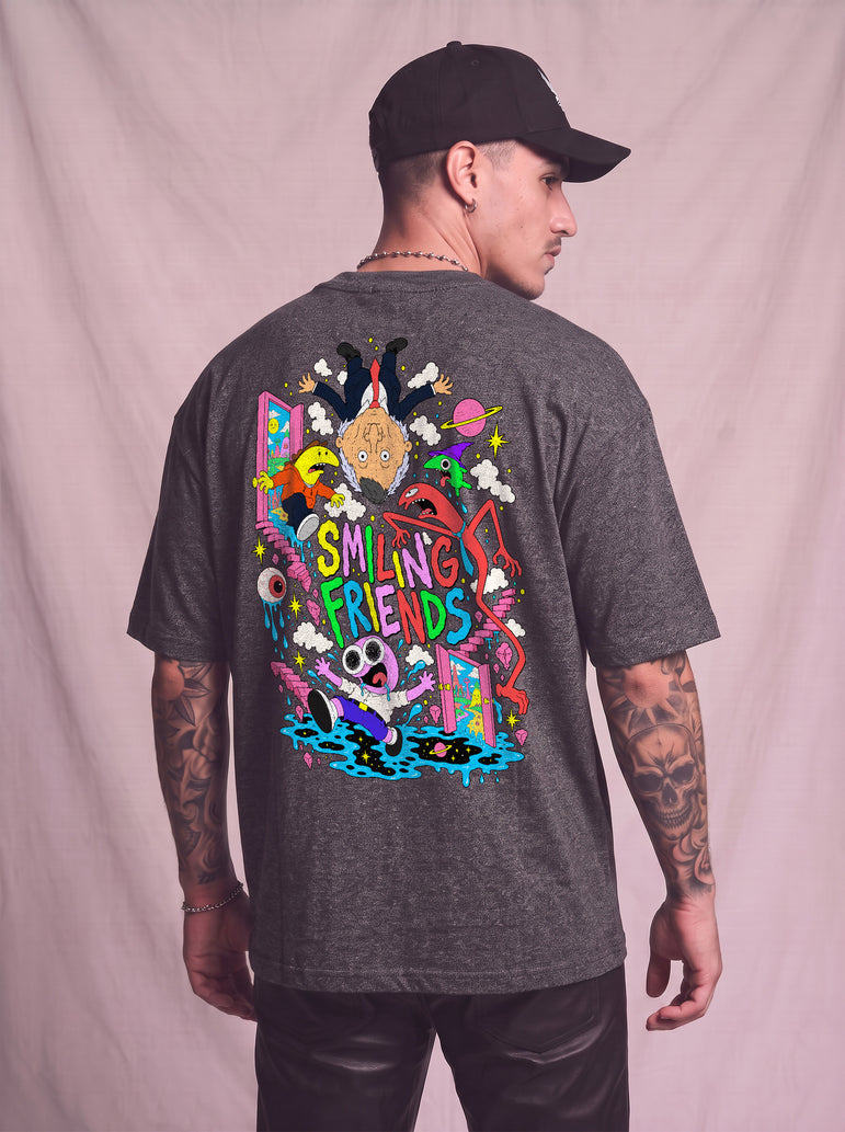 CAMISETA MASCULINA SMILING FRIENDS - COLOR CHAOS