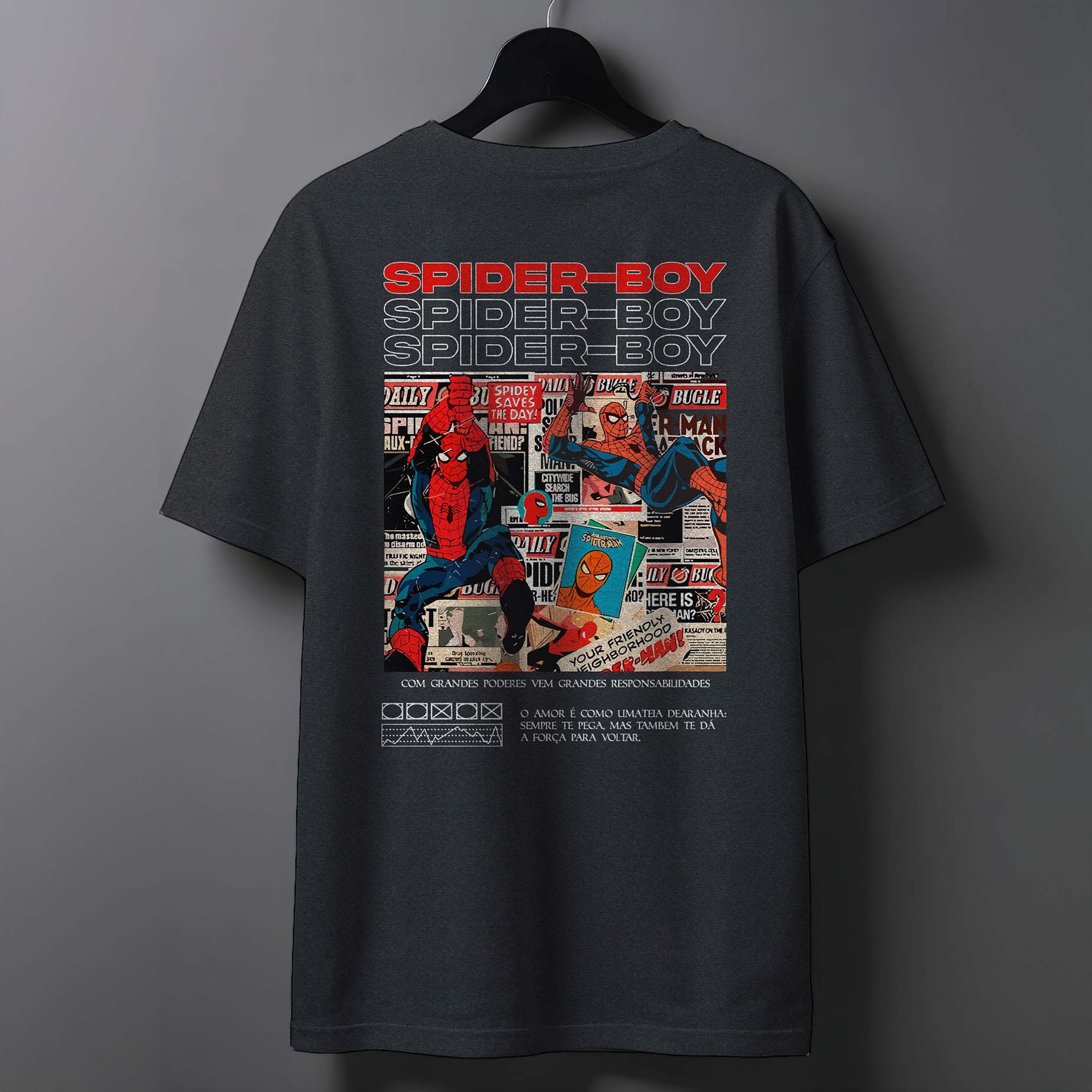 CAMISETA MASCULINA SPIDER BOY T-SHIRT 100% ALGODÃO