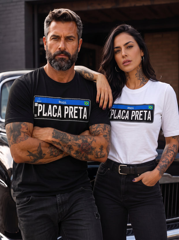 Camiseta Placa Preta Brasil – Paixão por Clássicos