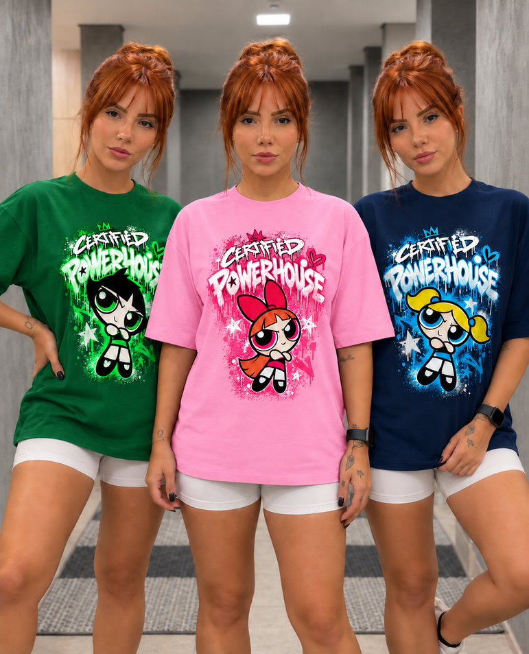 Kit 3 Camisetas Femininas Docinho/Florzinha/Lindinha - Certified Powerhouse