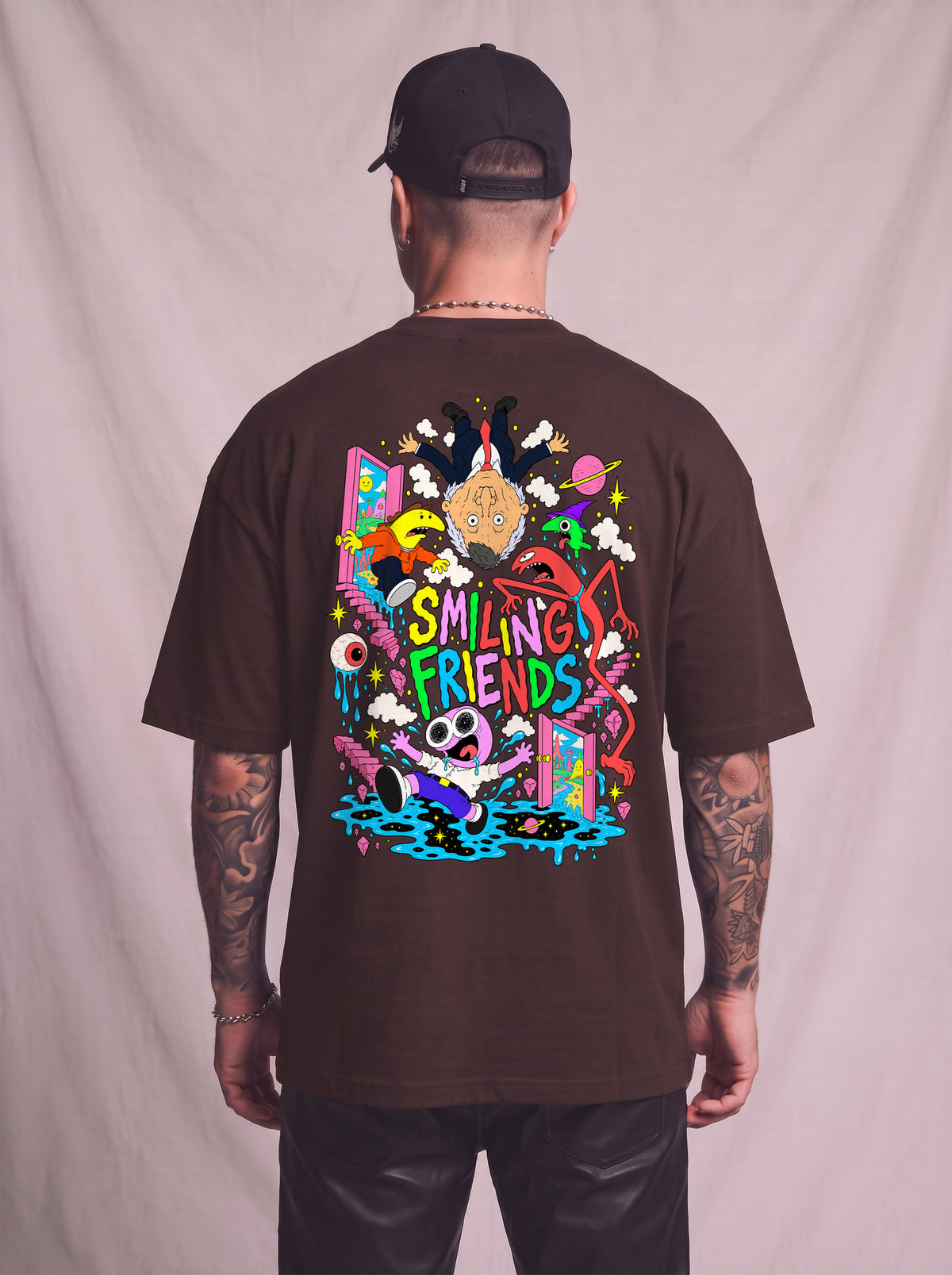 CAMISETA MASCULINA SMILING FRIENDS - COLOR CHAOS