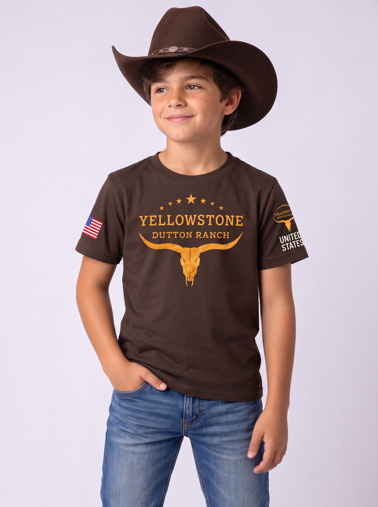 Camiseta Infantil Yellowstone Dutton Ranch – Estilo Country Western
