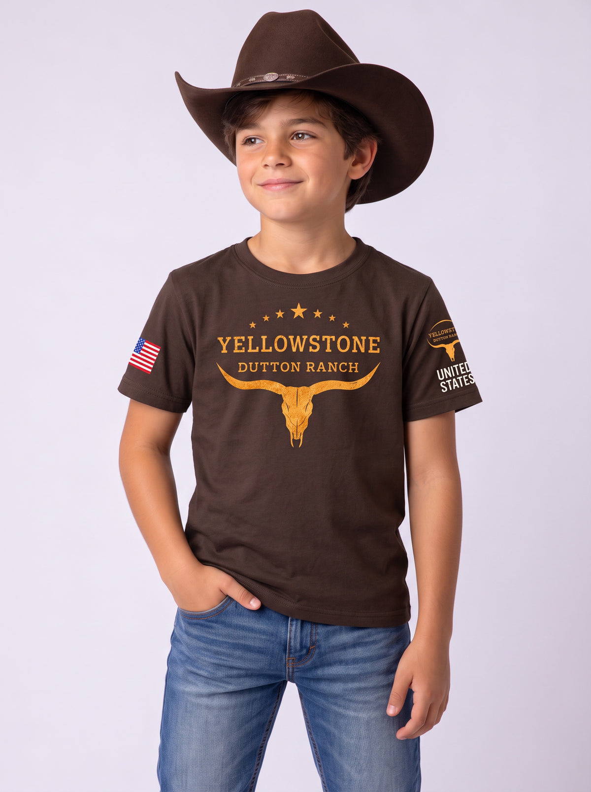 Camiseta Infantil Yellowstone Dutton Ranch – Estilo Country Western