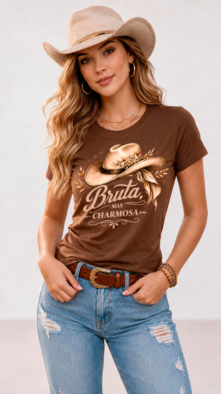Camiseta Feminina Country Bruta Mas Charmosa
