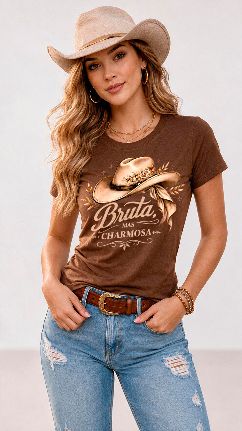 Camiseta Feminina Country Bruta Mas Charmosa