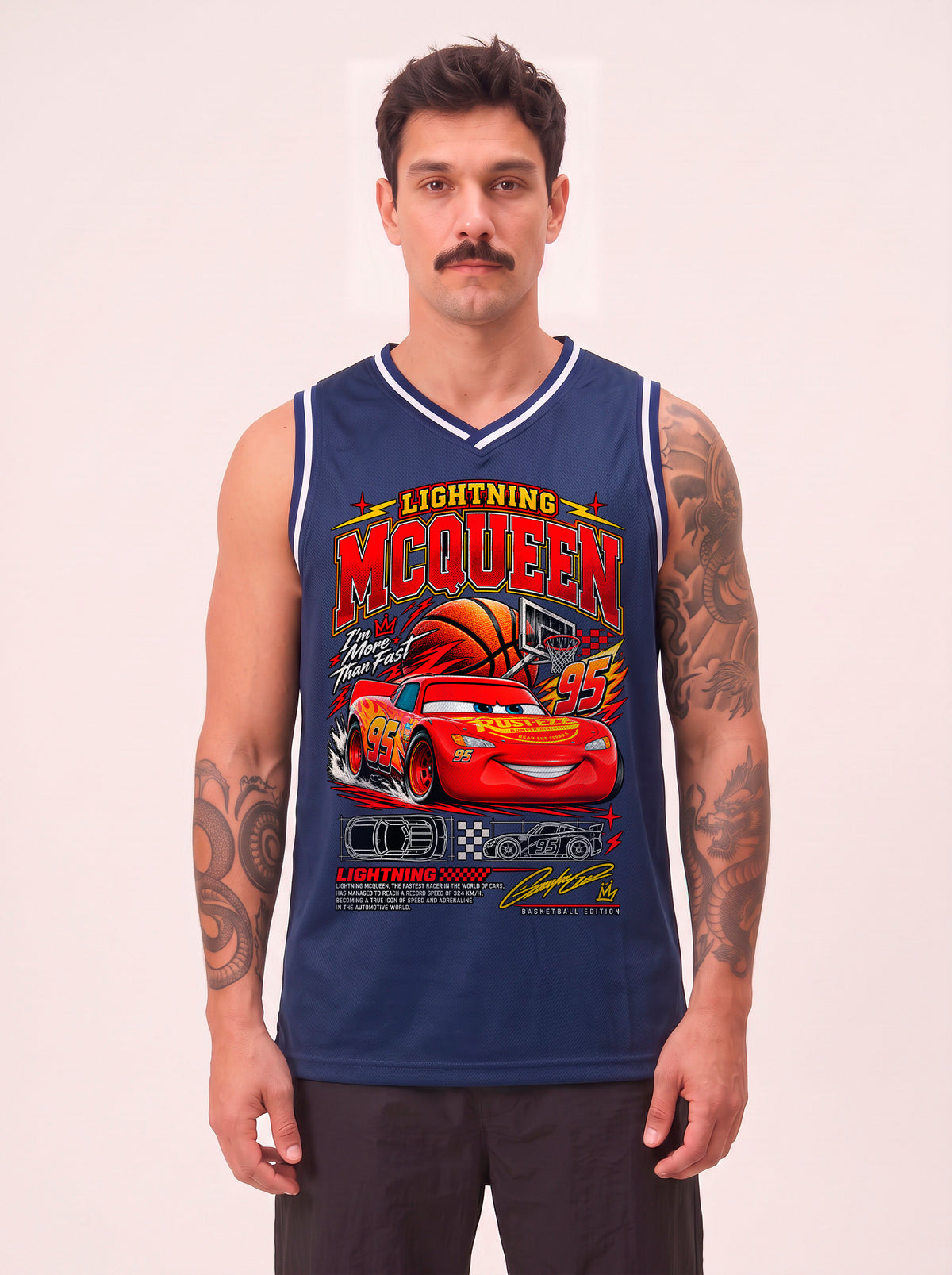 Regata de Basquete Lightning McQueen 95 – Racing Basketball Azul