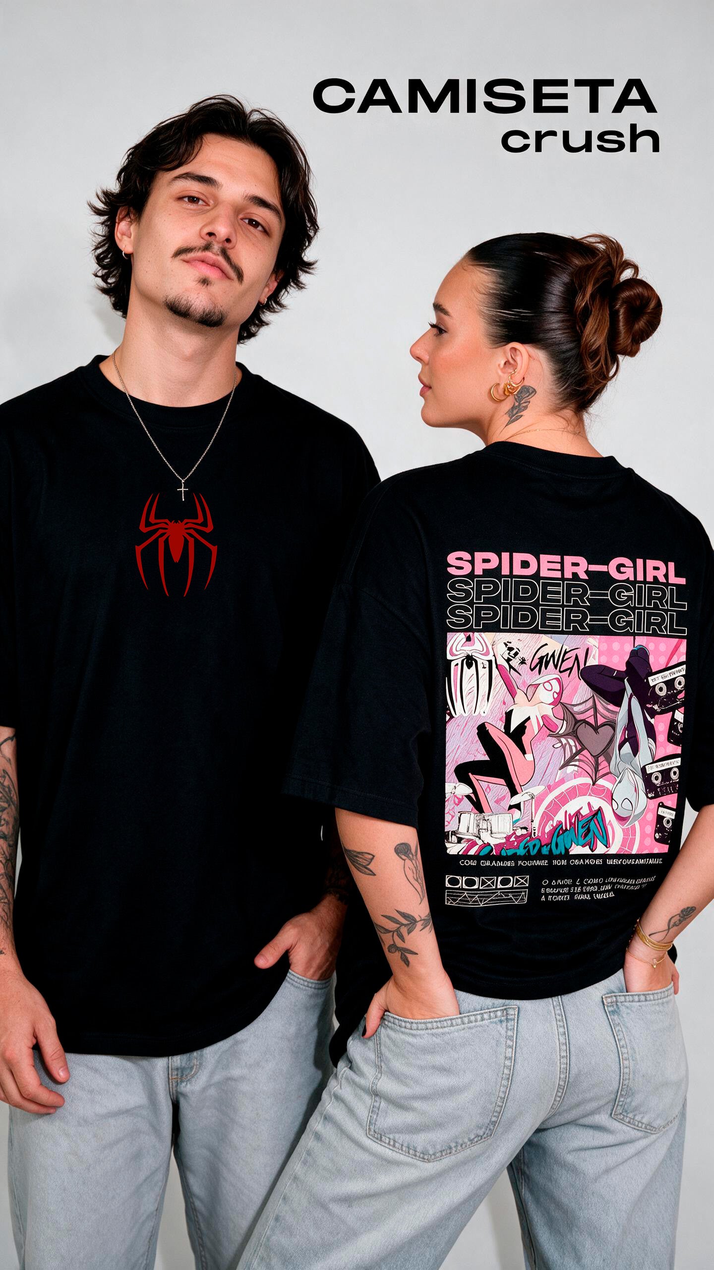Camiseta Crush Spider Boy / Spider Girl — Modelo Individual