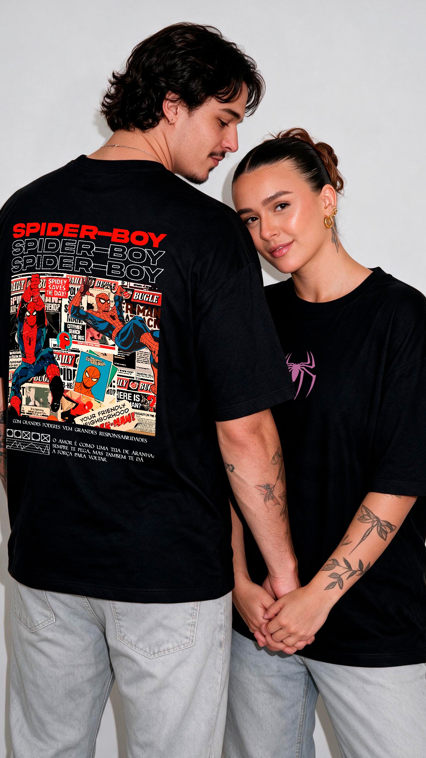 Camiseta Crush Spider Boy / Spider Girl — Modelo Individual