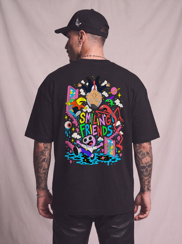 CAMISETA MASCULINA SMILING FRIENDS - COLOR CHAOS