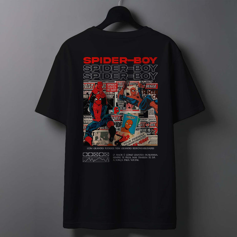 CAMISETA MASCULINA SPIDER BOY T-SHIRT 100% ALGODÃO
