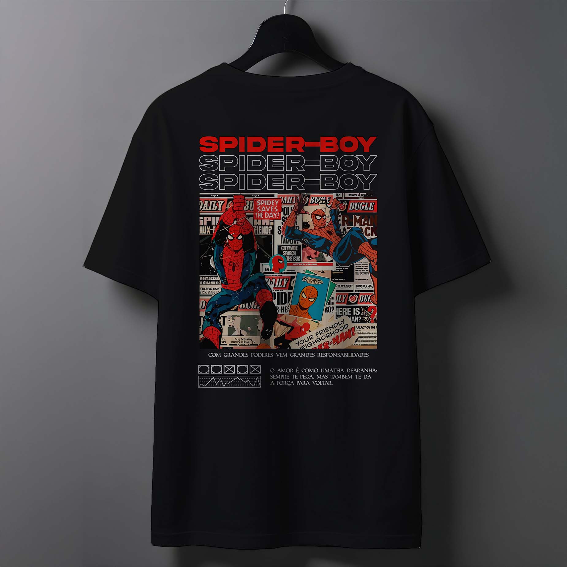 CAMISETA MASCULINA SPIDER BOY T-SHIRT 100% ALGODÃO