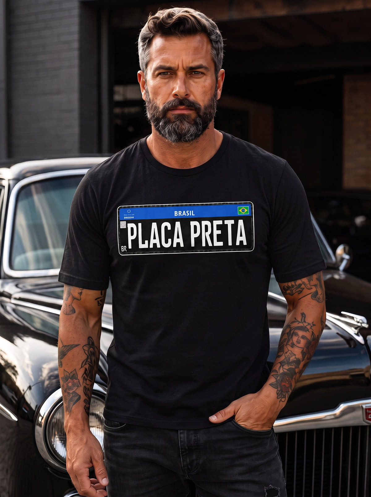 Camiseta Placa Preta Brasil – Paixão por Clássicos