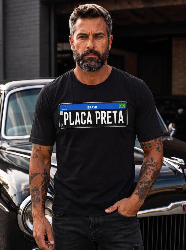 Camiseta Placa Preta Brasil – Paixão por Clássicos
