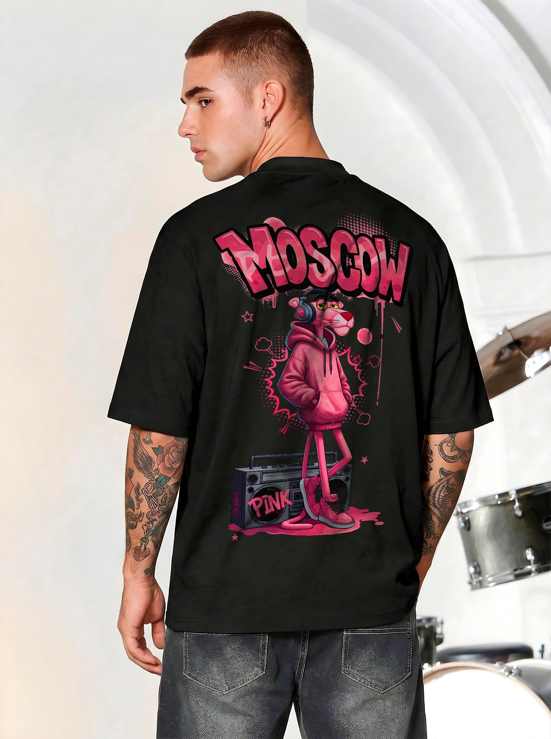 CAMISETA MASCULINA MOSCOW PINK PANTHER