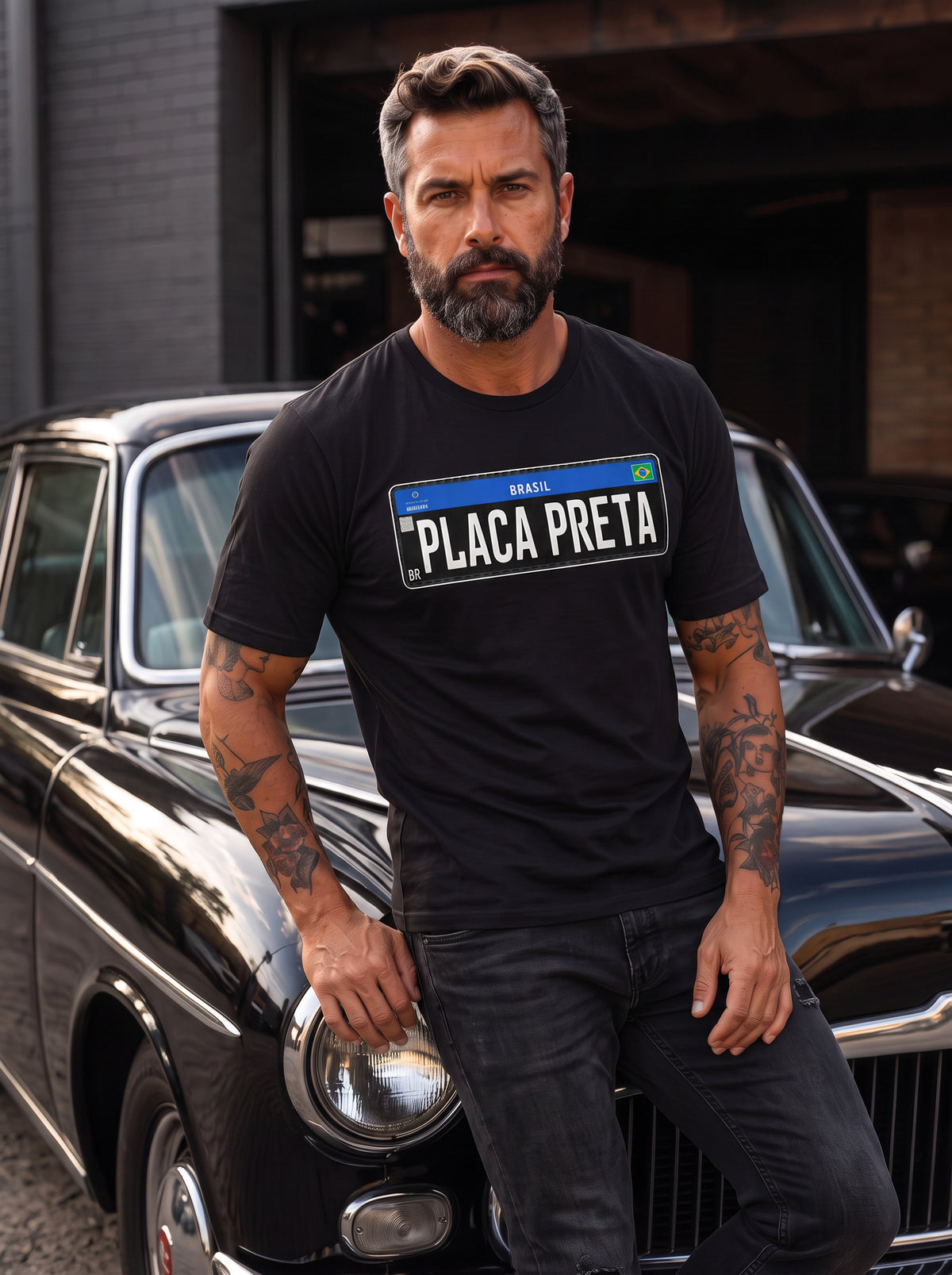 Camiseta Placa Preta Brasil – Paixão por Clássicos