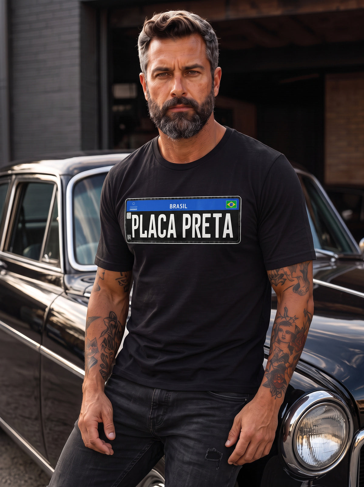Camiseta Placa Preta Brasil – Paixão por Clássicos