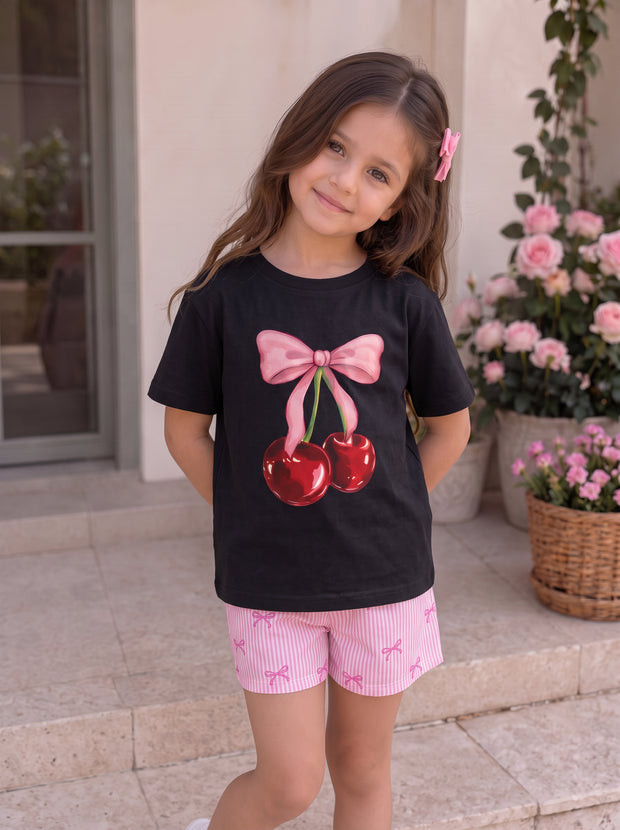 Camiseta Infantil Cerejinha🍒🎀