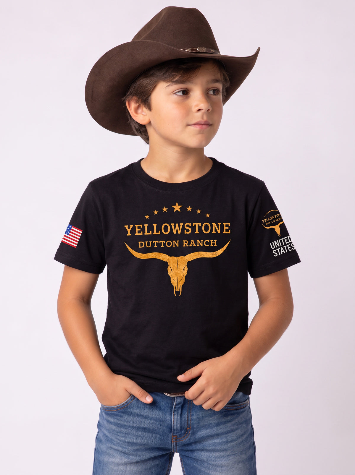 Camiseta Infantil Yellowstone Dutton Ranch – Estilo Country Western
